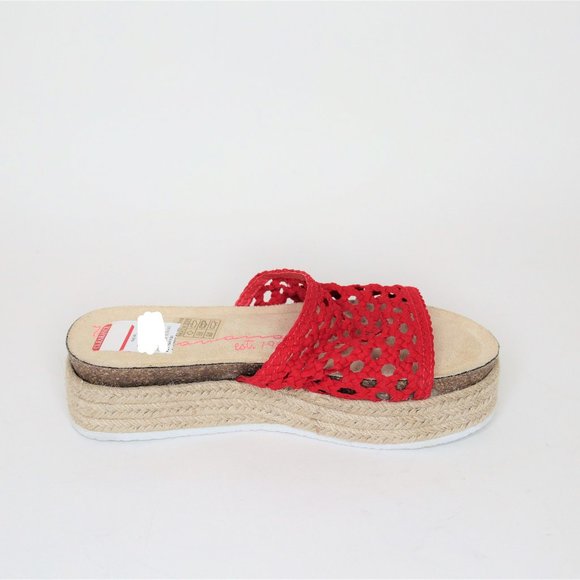 Vintage Havana | Red Open Weave Espadrille Slide - Picture 6 of 7